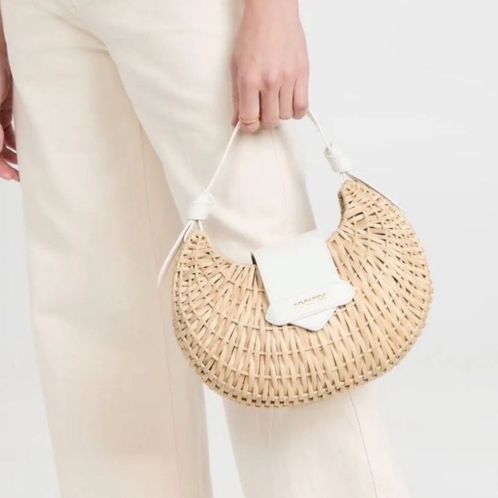 Poolside Le Croissant Rattan Shoulder Bag - Tags Included - Picture 11 of 14
